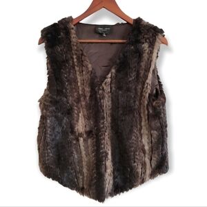 Romeo & Juliet Couture Faux Fur  Soft Brown Vest Size Small